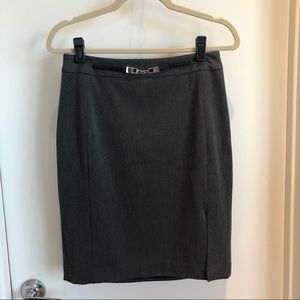 Express pencil skirt with pleat and belt detail